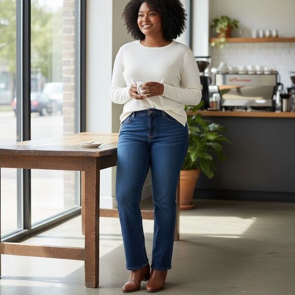 Levi’s Women Blue Denim Jeans Classic Bootcut Size 14 Stretch Embroidered - Picture 1 of 14